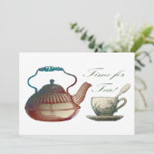 Tijd voor de uitnodiging voor Tea (Staand voorkant)