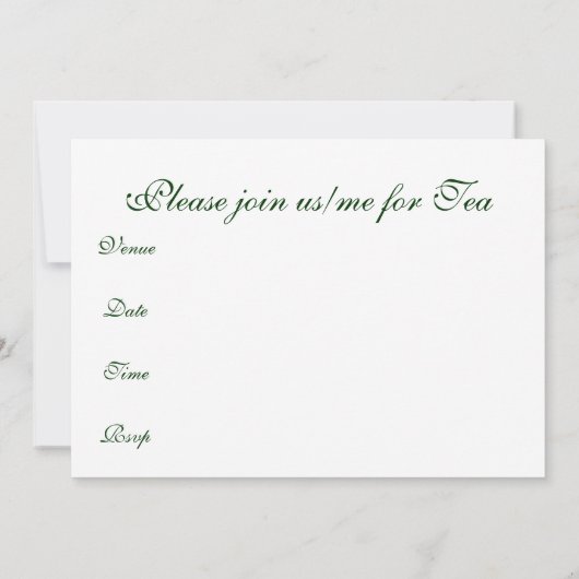 Tijd voor de uitnodiging voor Tea (Achterkant)