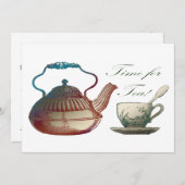 Tijd voor de uitnodiging voor Tea (Voorkant / Achterkant)