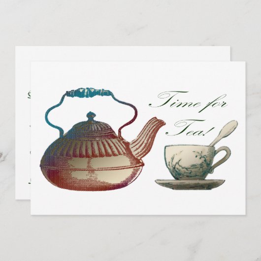 Tijd voor de uitnodiging voor Tea (Voorkant / Achterkant)