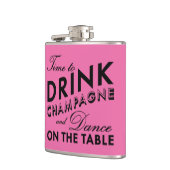 Tijd voor Drink Champagne Pink & Black Flask Heupfles (Links)