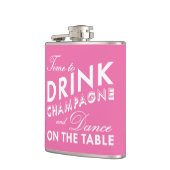 Tijd voor Drink Champagne Pink & White Flask Heupfles (Links)