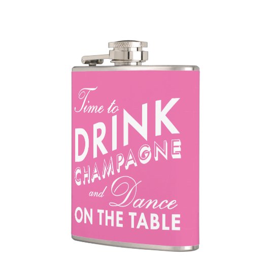 Tijd voor Drink Champagne Pink & White Flask Heupfles (Links)