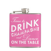 Tijd voor Drink Champagne Pink & White Flask Heupfles (Voorkant)