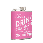 Tijd voor Drink Champagne Pink & White Flask Heupfles (Rechts)