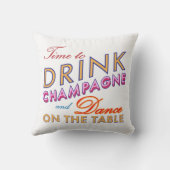 Tijd voor Drink Champagne White Outdoor Pillow Buitenkussen (Achterkant)