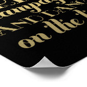 Tijd voor Drink van Champagne Quote Black Gold Wed Poster (Hoek)