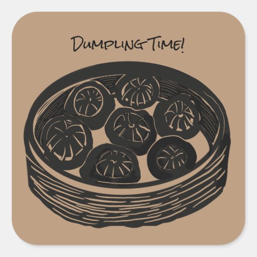 Tijd voor Dumplings Vierkante Sticker (Voorkant)