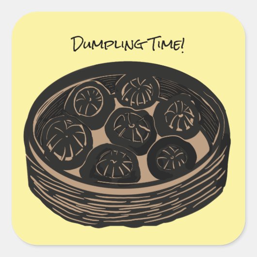 Tijd voor Dumplings Vierkante Sticker (Voorkant)