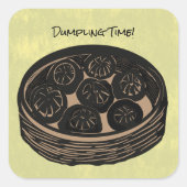 Tijd voor Dumplings Vierkante Sticker (Voorkant)