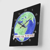 Tijd voor een andere vrede op aarde vierkante klok (Hoek)