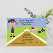 Tijd voor een bal! Softball Birthday Invitation Kaart (Staand voorkant)