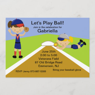 Tijd voor een bal! Softball Birthday Invitation Kaart