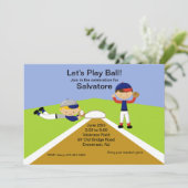 Tijd voor een bal! Uitnodiging voor honkbal (Staand voorkant)