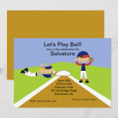 Tijd voor een bal! Uitnodiging voor honkbal (Voorkant / Achterkant)