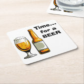 Tijd voor een biertje onderzetters (Schuin)