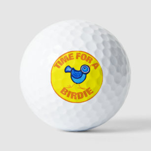 Tijd voor een birdie gele achtergrond golfballen