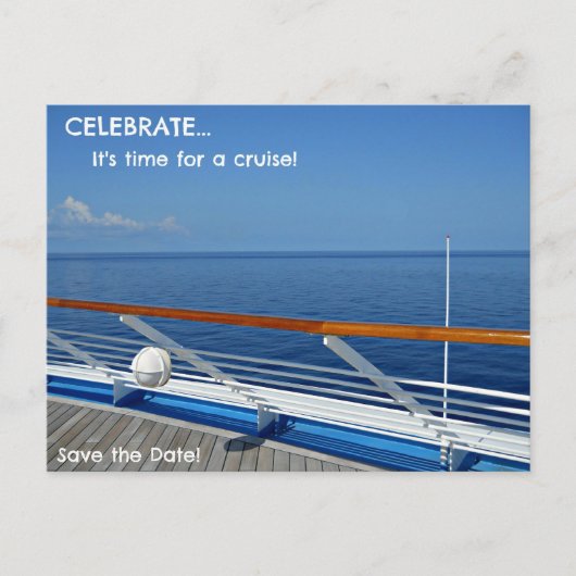 Tijd voor een cruise: save the date aankondigingskaart (Voorkant)