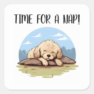 Tijd voor een dutje Schattige Schattig Sleeping Po Vierkante Sticker