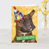 Tijd voor een feest Boxer Dog BYOB - Breng je eige Kaart (Gele Bloem)