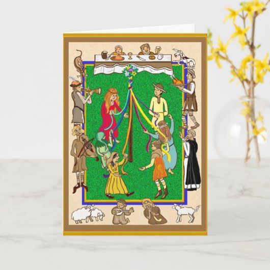 Tijd voor een feest kaart (Gele Bloem)