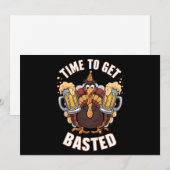 Tijd voor een gebotste grappige Thanksgiving van b Feestdagenkaart (Voorkant / Achterkant)