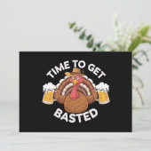 Tijd voor een gebotste grappige Thanksgiving van b Kaart (Staand voorkant)