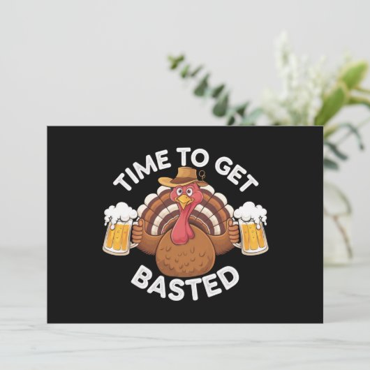 Tijd voor een gebotste grappige Thanksgiving van b Kaart (Staand voorkant)