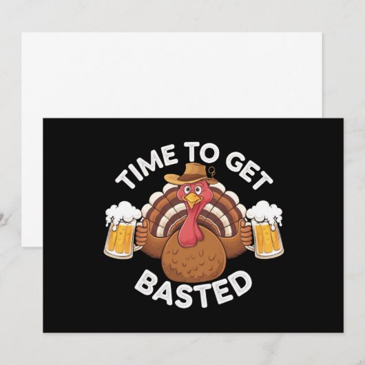 Tijd voor een gebotste grappige Thanksgiving van b Kaart (Voorkant / Achterkant)