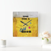 Tijd voor een koudbier wandklok (Huis)