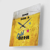 Tijd voor een koudbier wandklok (Hoek)