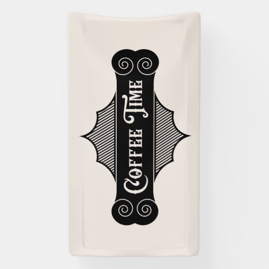 tijd voor een leuke koffiebar spandoek (Verticaal)