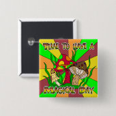 Tijd voor een Magische Dag Vierkante Button 5,1 Cm (Voorkant /achterkant)