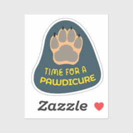 "Tijd voor een Pawdicure" hondenverzorging marine, Sticker