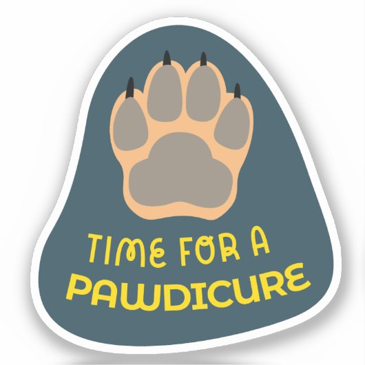"Tijd voor een Pawdicure" hondenverzorging marine, Sticker (Voorkant)