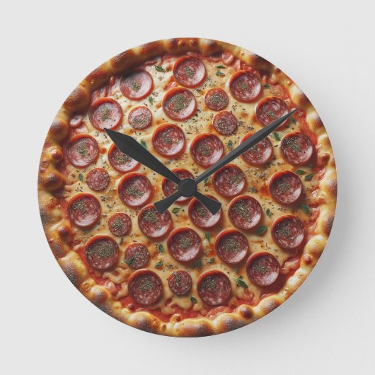 Tijd voor een Slice Pizza Ronde Klok (Voorkant)