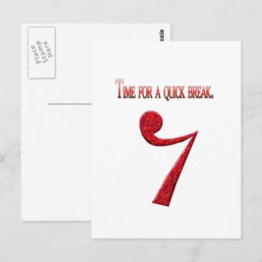 "Tijd voor een snelle pauze" Briefkaart (Voorkant / Achterkant)