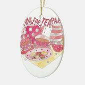 Tijd voor een theaterpartij keramisch ornament (Links)