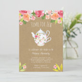 Tijd voor een uitnodiging voor een theebridale dou (Staand voorkant)