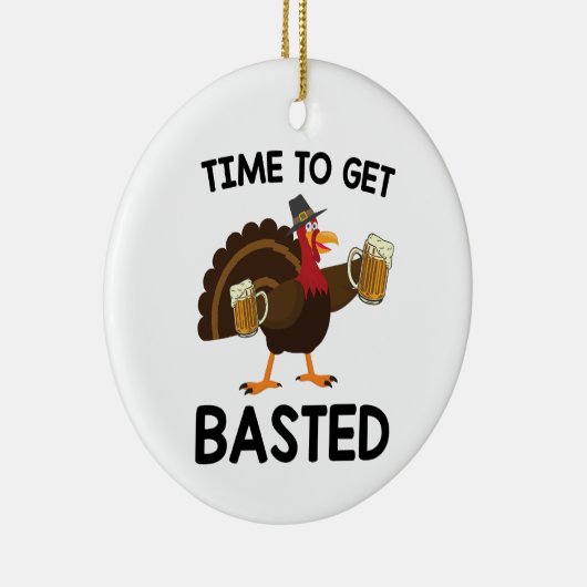 Tijd voor een verbijsterde grappige Thanksgiving i Keramisch Ornament (Rechts)