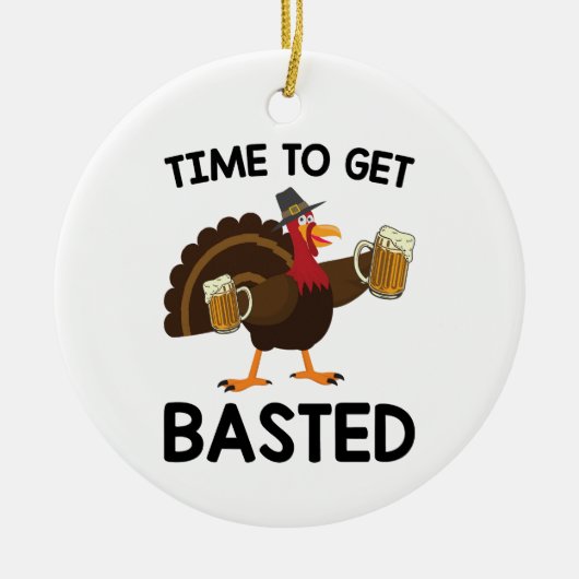 Tijd voor een verbijsterde grappige Thanksgiving i Keramisch Ornament (Voorkant)