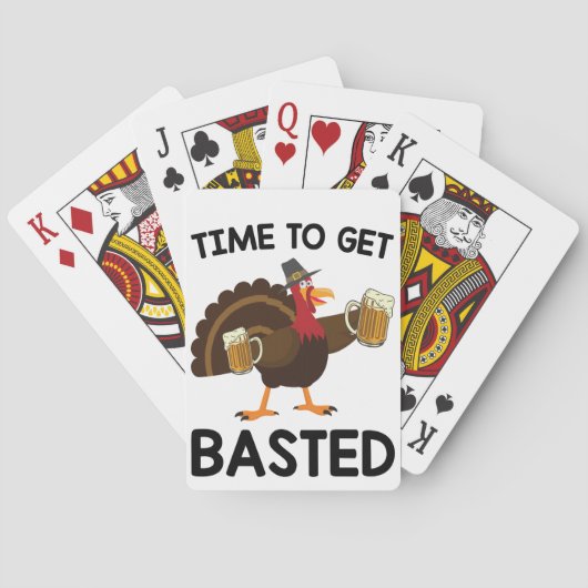 Tijd voor een verbijsterde grappige Thanksgiving i Pokerkaarten (Achterkant)