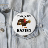 Tijd voor een verbijsterde grappige Thanksgiving i Ronde Button 4,0 Cm (In situ)