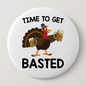 Tijd voor een verbijsterde grappige Thanksgiving i Ronde Button 4,0 Cm (Voorkant)