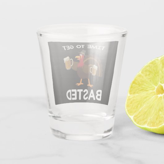 Tijd voor een verbijsterde grappige Thanksgiving i Shot Glas (Achterkant)