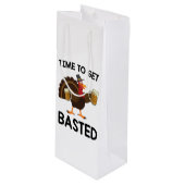 Tijd voor een verbijsterde grappige Thanksgiving i Wijn Cadeautas (Voorkant Gekanteld)