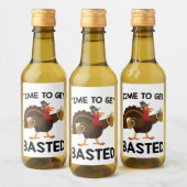 Tijd voor een verbijsterde grappige Thanksgiving i Wijn Etiket (Flessen)