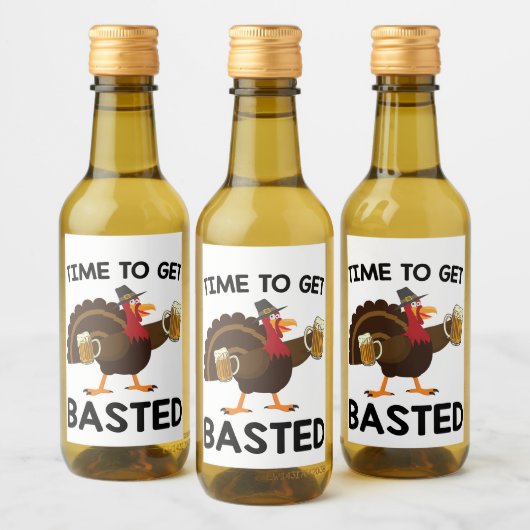 Tijd voor een verbijsterde grappige Thanksgiving i Wijn Etiket (Flessen)