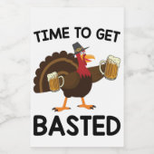 Tijd voor een verbijsterde grappige Thanksgiving i Wijn Etiket (Enkel label)