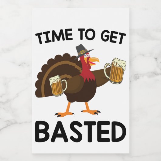 Tijd voor een verbijsterde grappige Thanksgiving i Wijn Etiket (Enkel label)